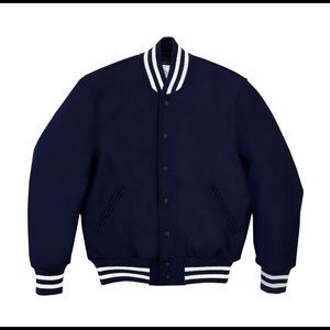 Rye by Hawker Rye Stretch Varsity Bomber Jacket Size L Navy